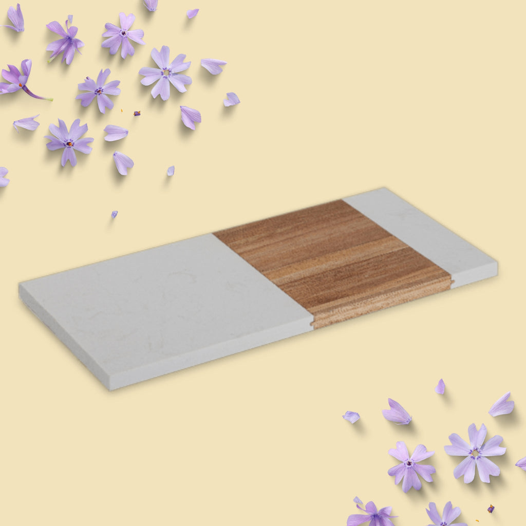Acacia and Marble Charcuterie Board - Rectangle - LazorInk