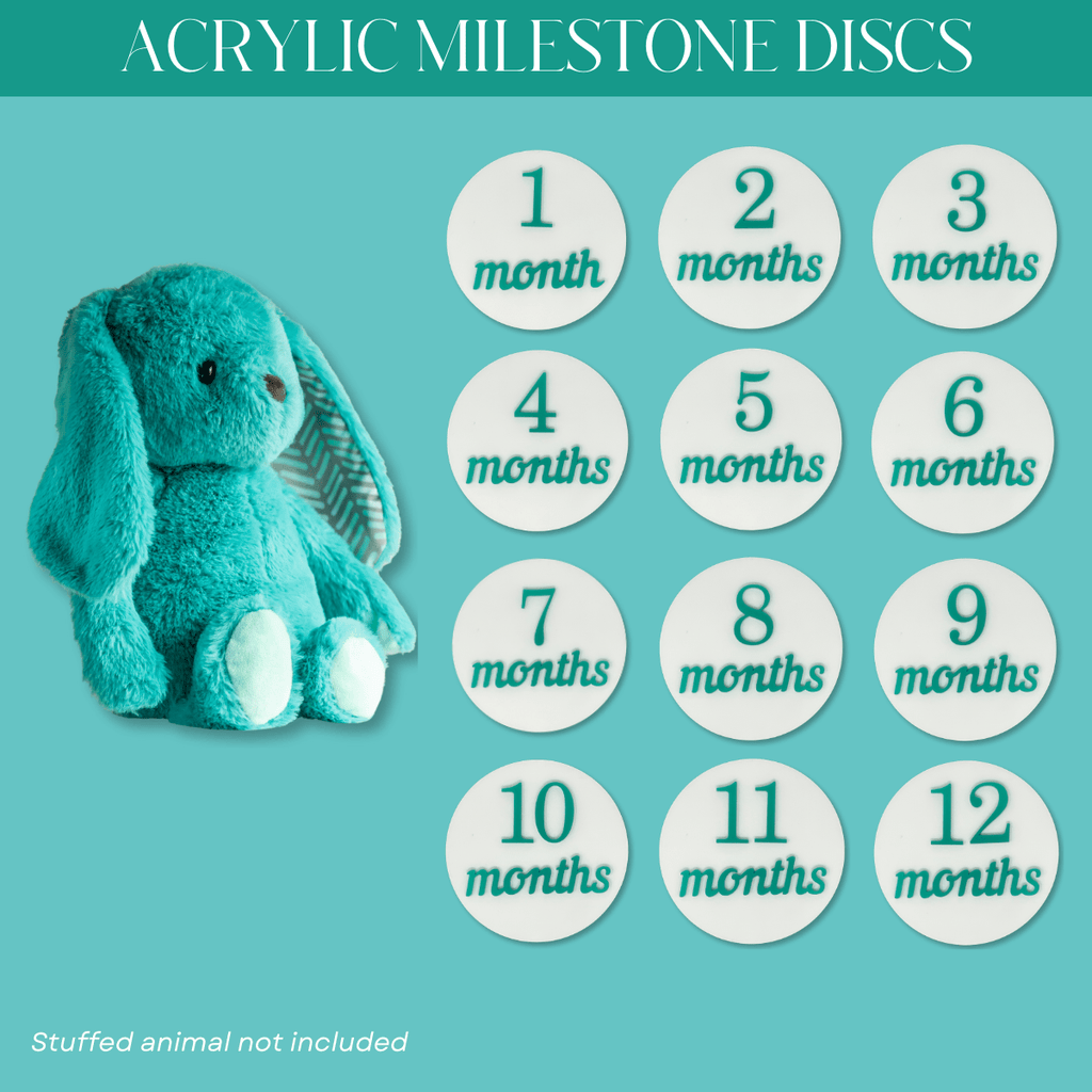Acrylic Baby Milestone Discs - Frosted Teal - LazorInk