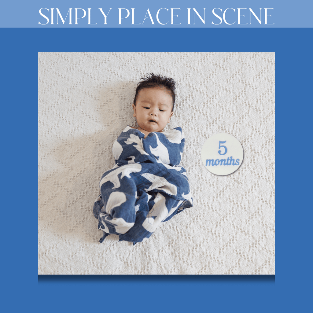 Acrylic Baby Milestone Discs - Pastel Blue - LazorInk