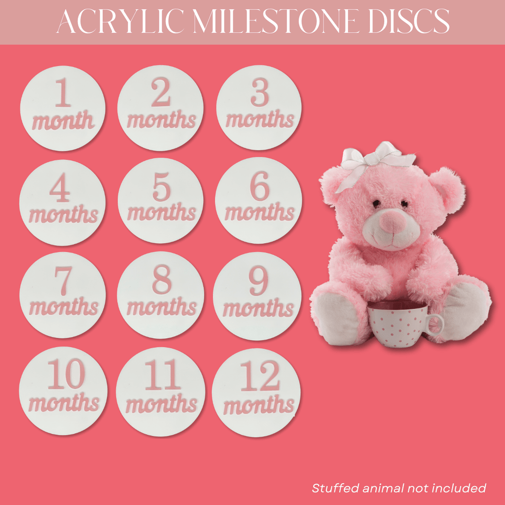 Acrylic Baby Milestone Discs - Pastel Pink - LazorInk