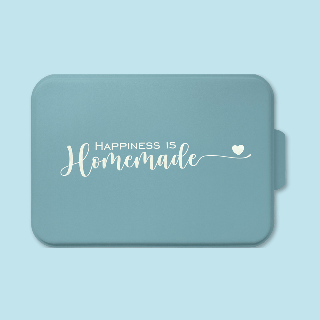Aluminum Cake Pan with Engraved Lid - Happiness Is Homemade - LazorInk