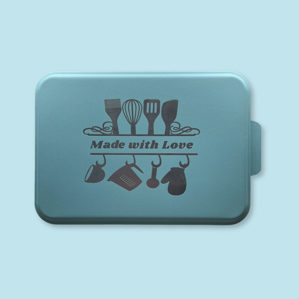 Aluminum Cake Pan with Engraved Lid - PERSONALIZED - LazorInk