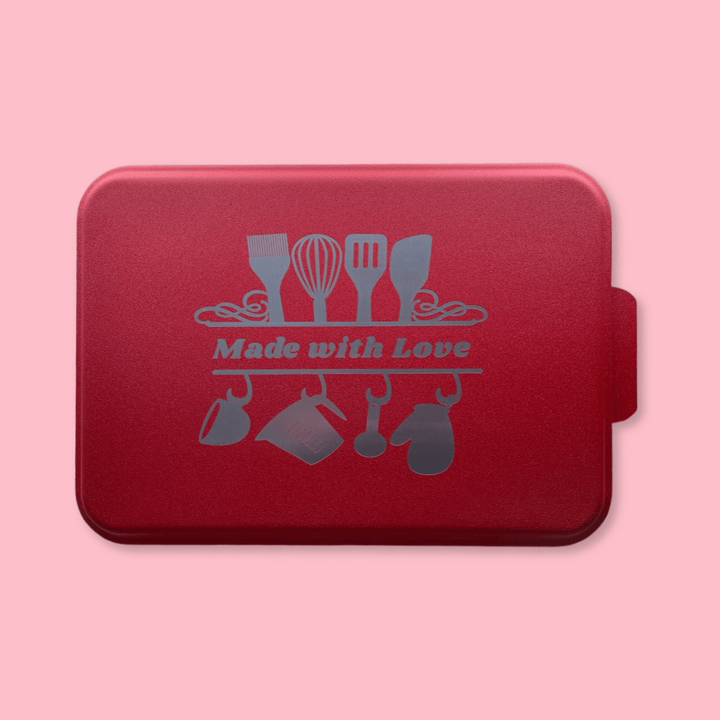 Aluminum Cake Pan with Engraved Lid - PERSONALIZED - LazorInk