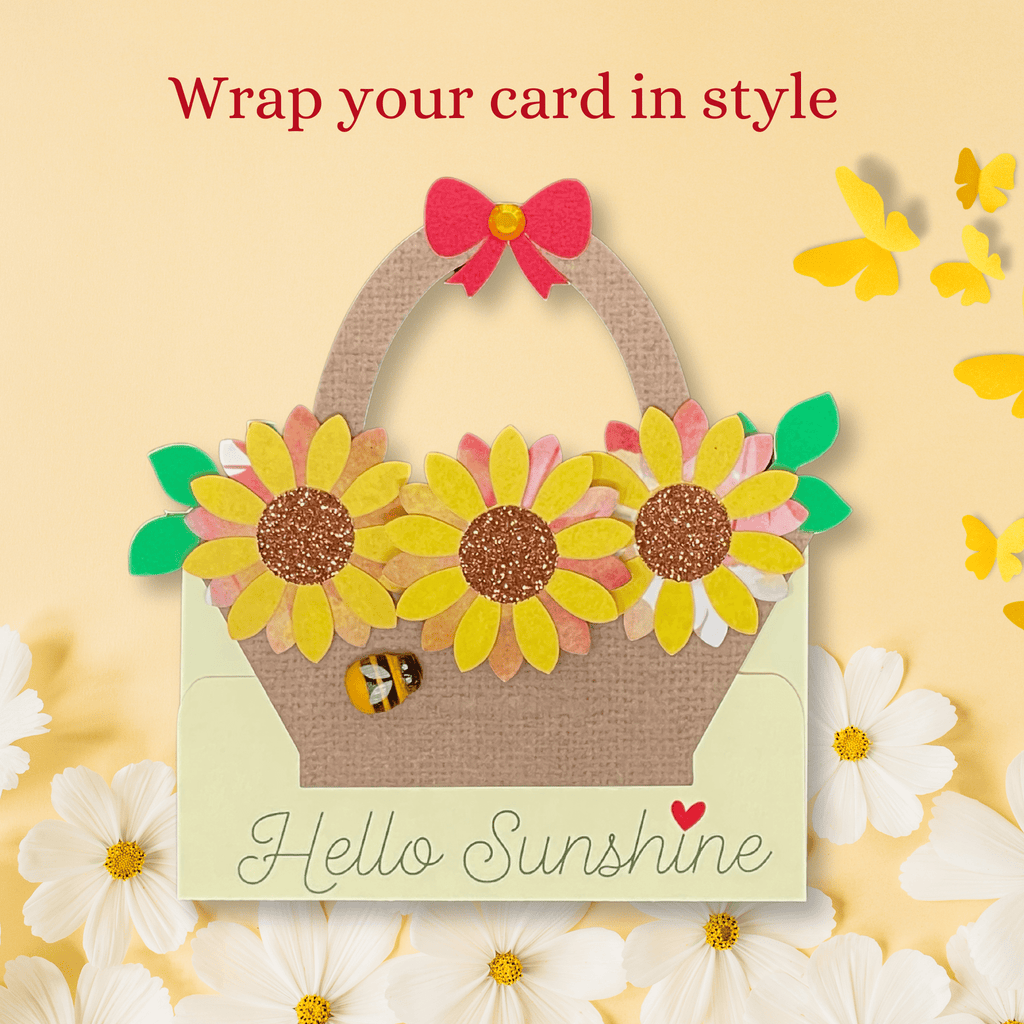 Gift Card Wrap ~ Flower Basket - LazorInk