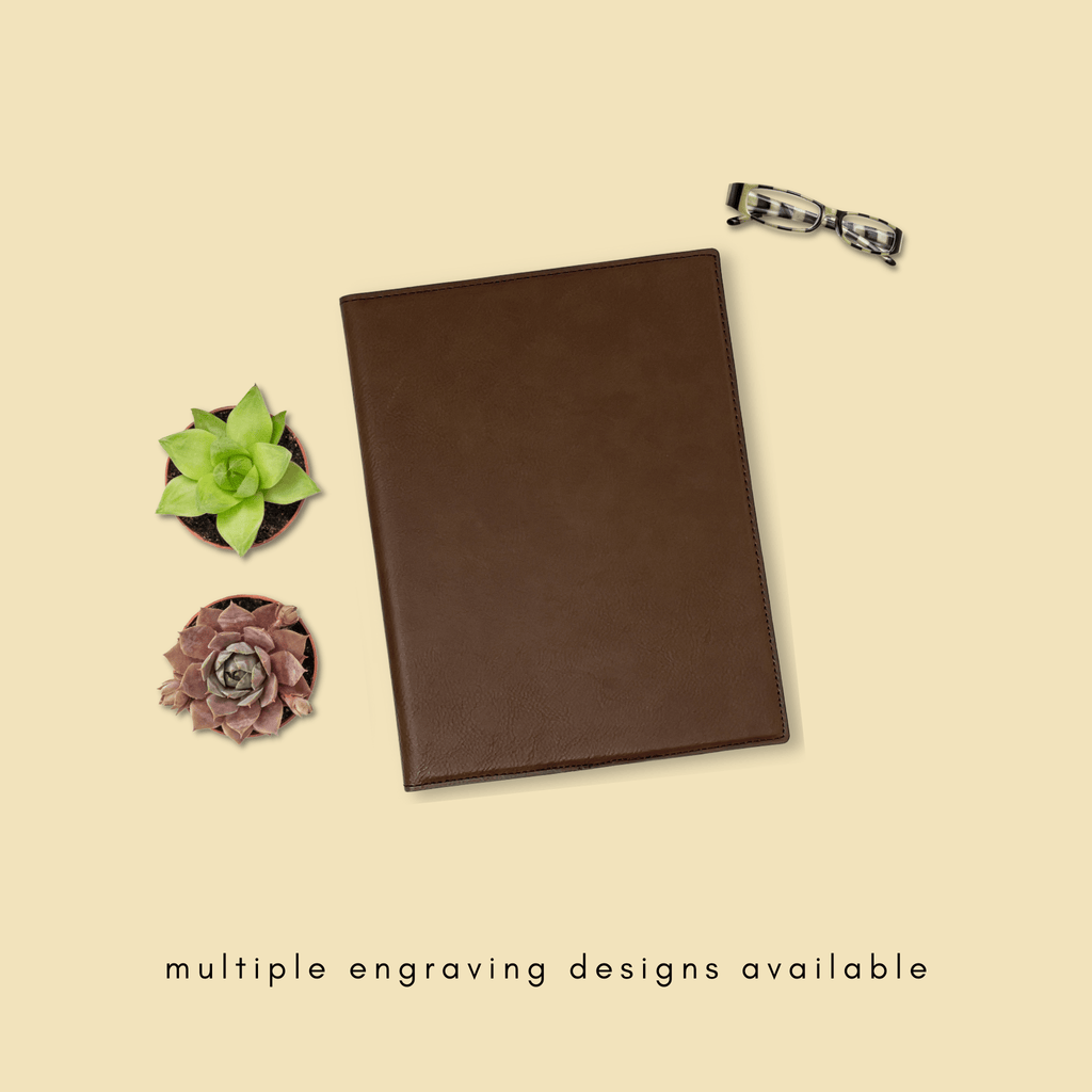 The Small Vegan Leather Portfolio - Chocolate - LazorInk